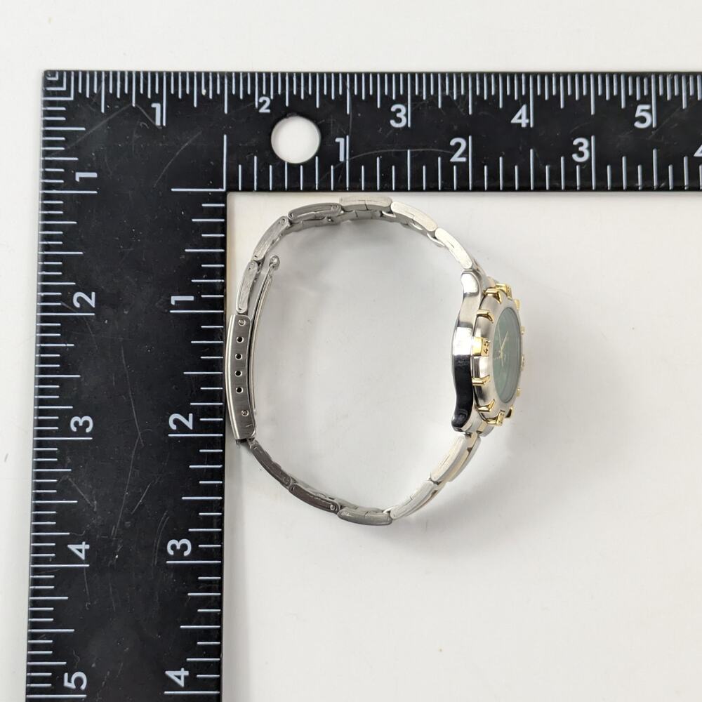 Fossil AM-2956 Womens Wrist Watch 1994 Green Silver NEEDS BATTERY Authentic Case - Picture 10 of 15
